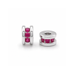 Бусина спейсер 5*3мм с разными фианитами; цвет платина