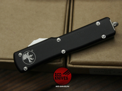 Нож Microtech UTX-70 A+++ D/E - клинок серый апокалиптик, рукоять черная