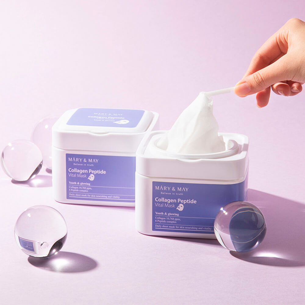 Набор увлажняющих лифтинг-масок c пептидами Mary&May Collagen Peptide Vital Mask