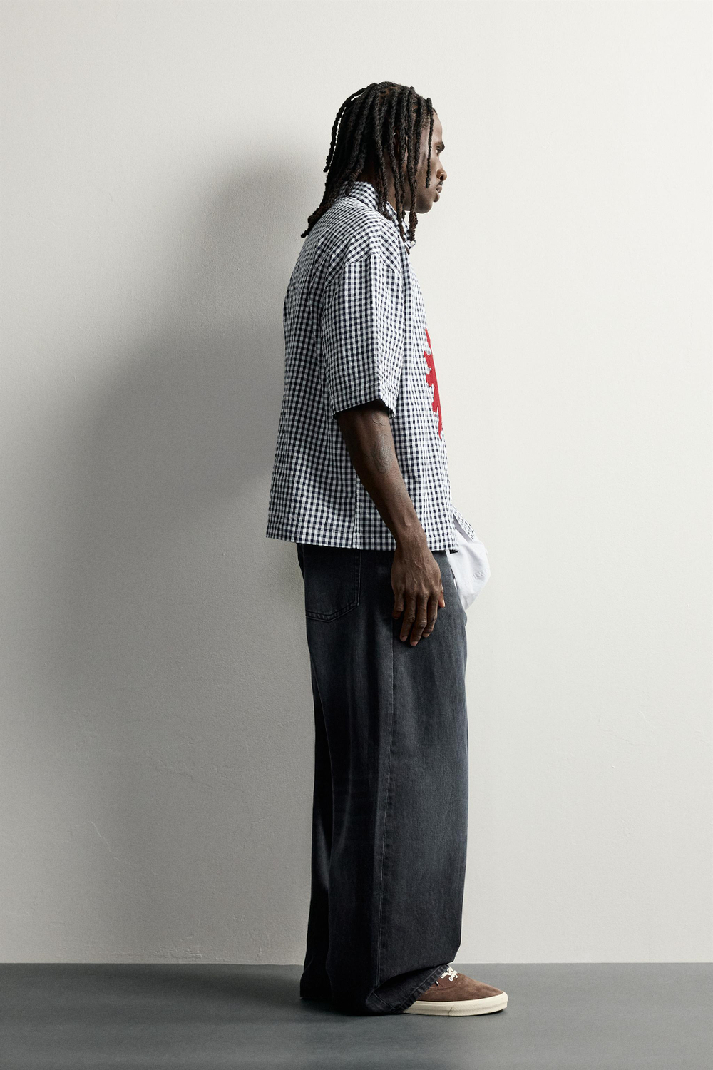 РУБАШКА С НАШИВКАМИ RELAXED FIT — ZARA