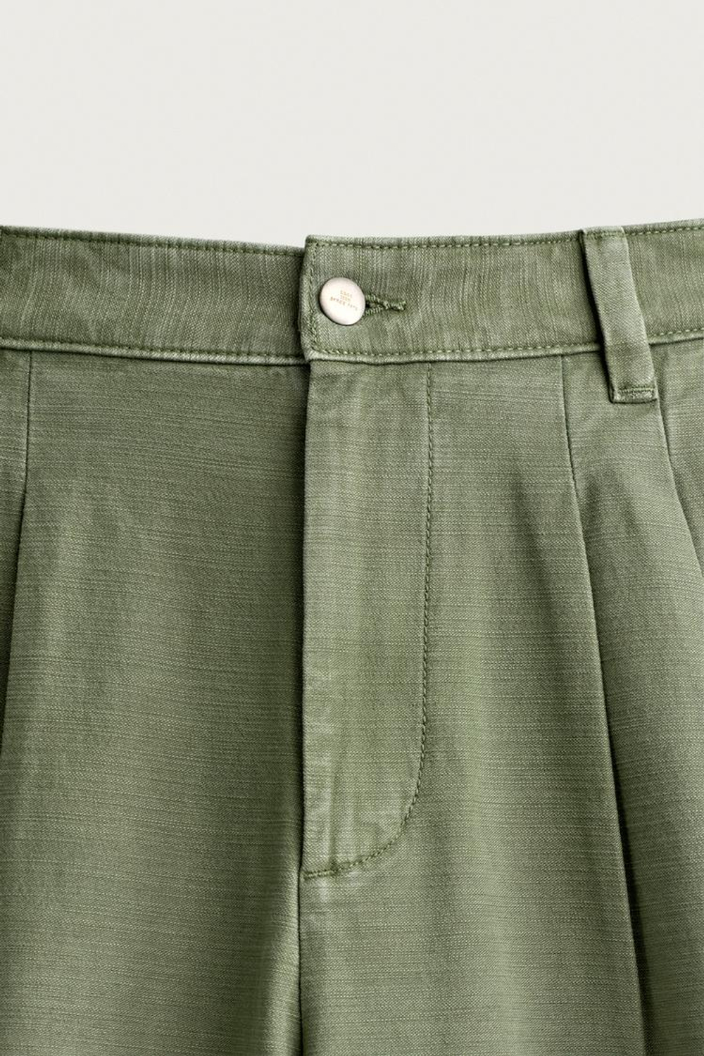 ZARA БРЮКИ ЧИНОС BAGGY FIT СО СКЛАДКАМИ, МЯГКИЙ ЗЕЛЕНЫЙ