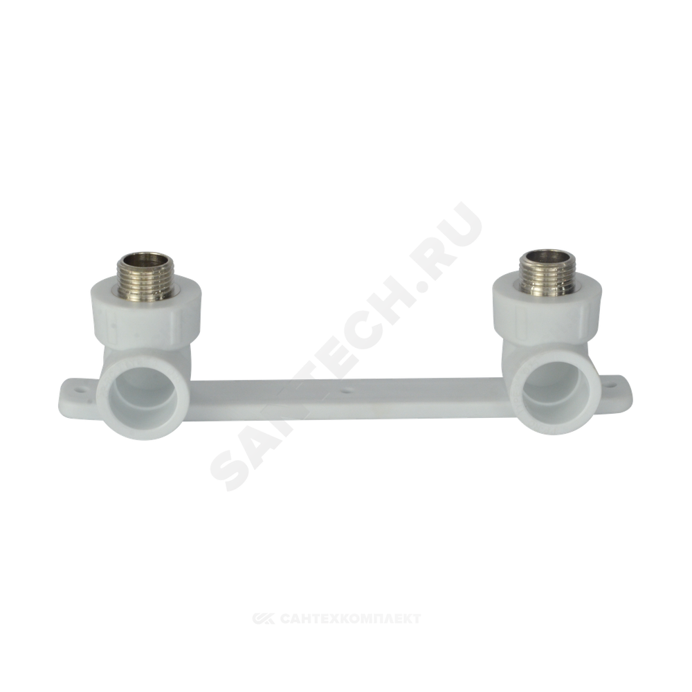Планка монтажная PP-R белая Дн 20х3/4" НР под смеситель с водорозетками VALFEX 10124320