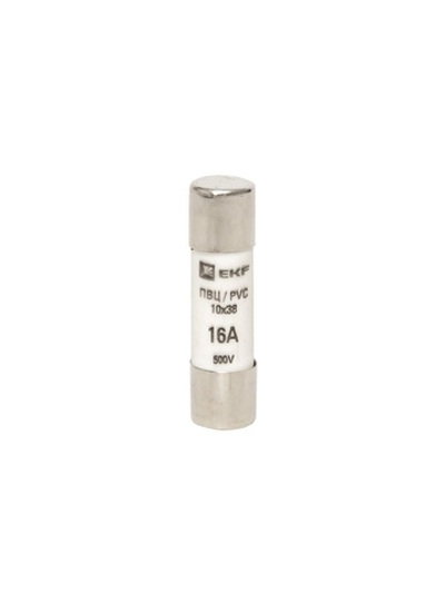 Вставка плавкая цилиндрическая ПВЦ 10х38 16А EKF pvc-10x38-16