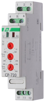 Реле контроля напряжения CP-720 1-фазное 150-450В AC 16А 1NO/NC IP20