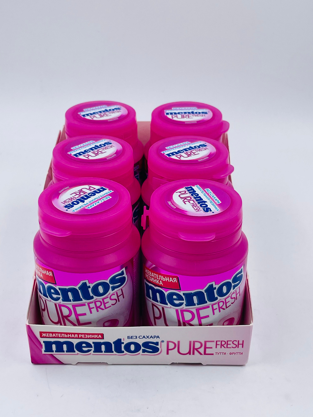 Mentos набор жевательных резинок без сахара Pure fresh Тутти-Фрутти, 6 шт. по 54 г