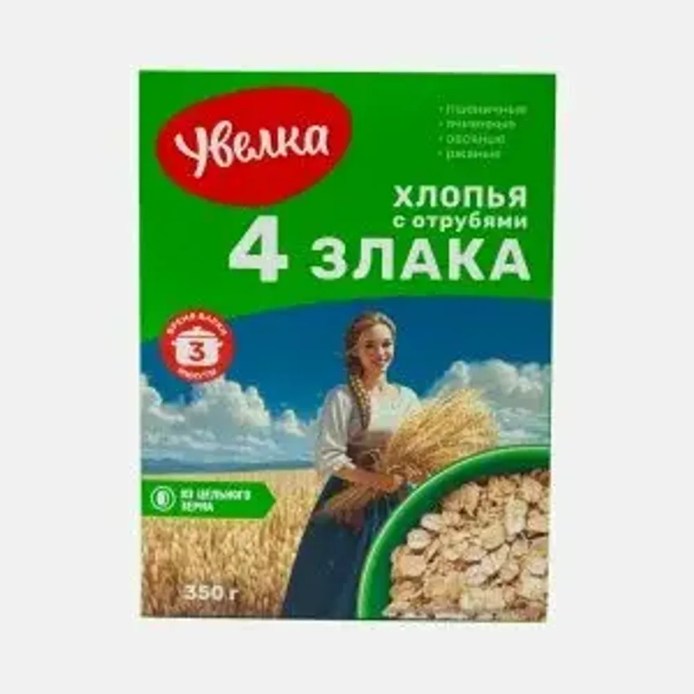 Хлопья Увелка 4 злака 350г