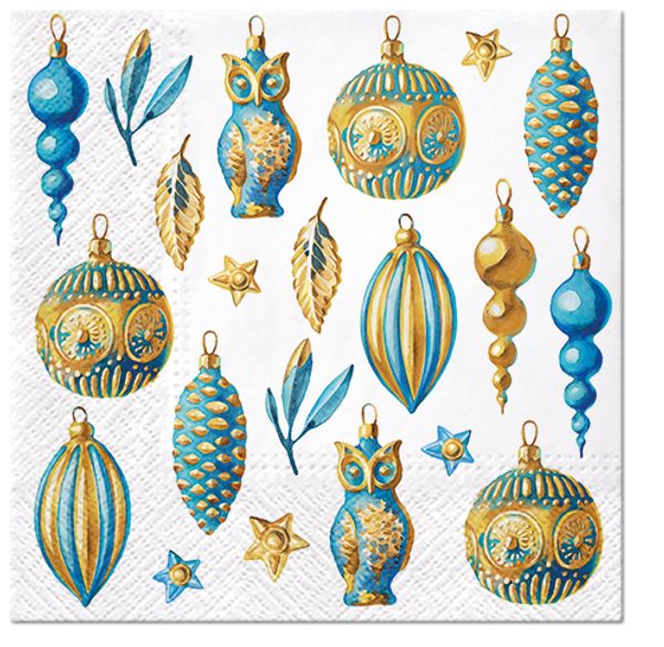 Салфетки для декупажа 3-слойные PAW Decor Collection, коллекция Lunch Рождественское сияние, 18.5 г/м², 33х33 см, 20 шт