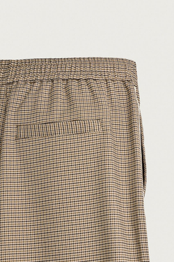 ZARA БРЮКИ RELAXED FIT С КОНТРАСТНЫМ УЗОРОМ «ГУСИНАЯ ЛАПКА», БЕЖЕВЫЙ