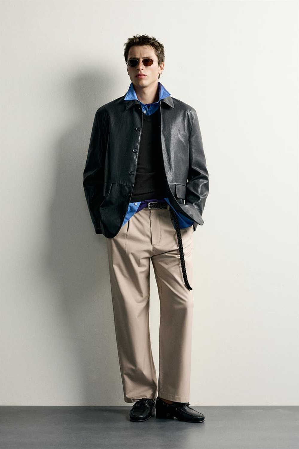 ZARA БРЮКИ STRAIGHT FIT СО СКЛАДКАМИ, СВЕТЛЫЙ РЫЖЕВАТО-КОРИЧНЕВЫЙ