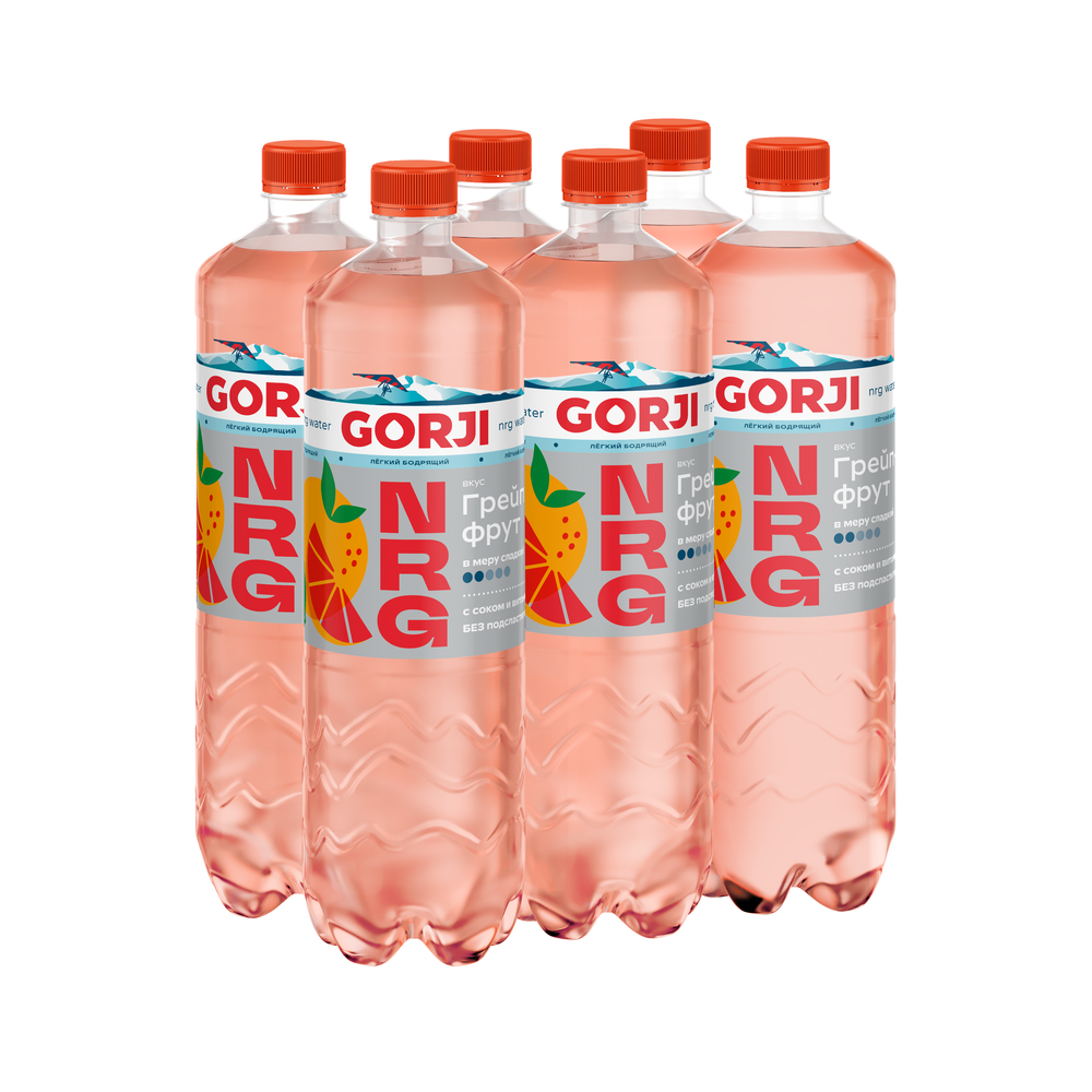 Газированная вода со вкусом Грейпфрута GORJI NRG Горджи 1л, упаковка 6 шт.