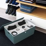 Коробка для хранения с крышкой IKEA KUGGIS (КУГГИС), Бирюзовый, 37x54x21 см