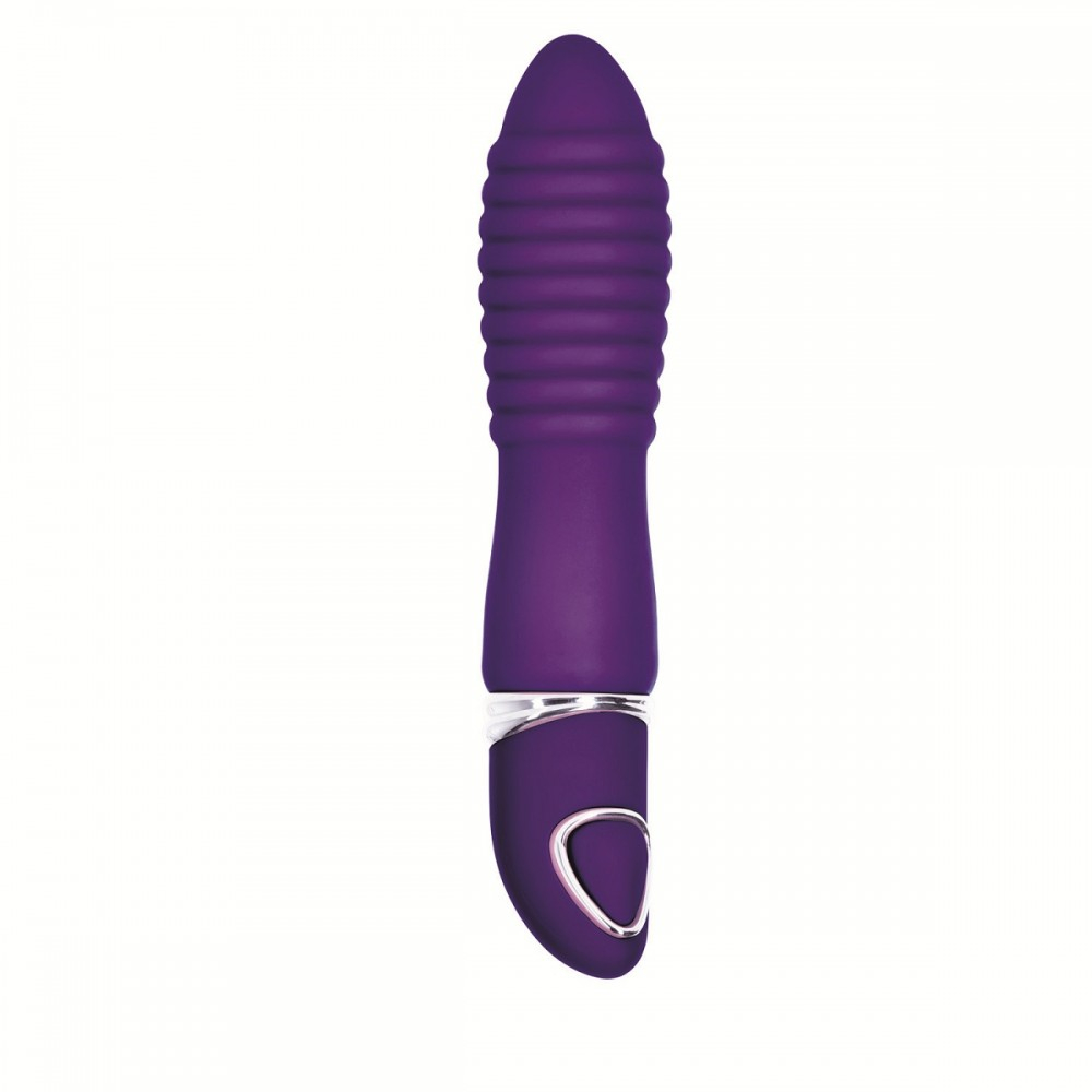 Фиолетовый рельефный вибратор Body & Soul Indulge - 9,5 см.