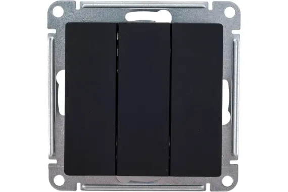 Выключатель Systeme Electric ATLASDESIGN 3-клавишный карбон 36373