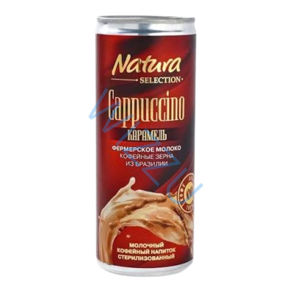 Молочный кофейный напиток Natura Капучино Карамель жб 220мл
