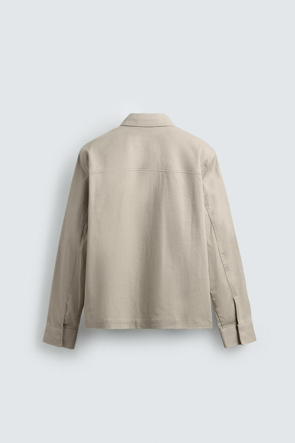 ZARA КУРТКА-РУБАШКА REGULAR FIT С КАРМАНАМИ, БЕЖЕВЫЙ