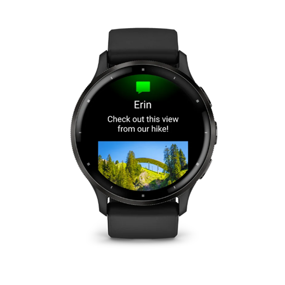 Умные часы Garmin Venu 3 45 мм Безель из сланцевой нержавеющей стали с черным корпусом и силиконовым ремешком