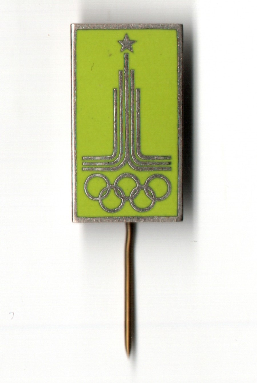 Нагрудный знак фрачник Олимпийские игры в Москве 1980 - тяжелый металл, горячая эмаль - СССР