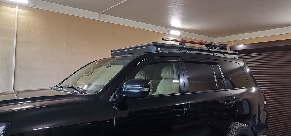 Багажник экспедиционный (платформа) алюминиевый РИФ 1200x2080 мм для Toyota Land Cruiser 200 (с крепежом)