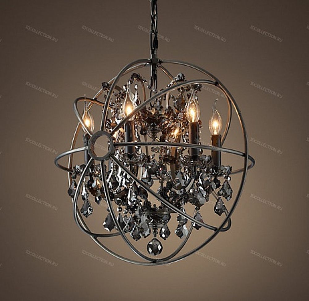 Люстра FOUCAULT'S TWIN-ORB CLEAR CRYSTAL Restoration Hardware 68060349