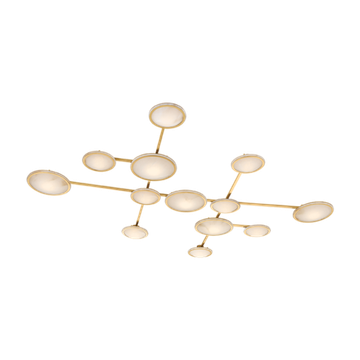 Corbett Goshenite Flush Mount, 167 cm, Vintage Brass
