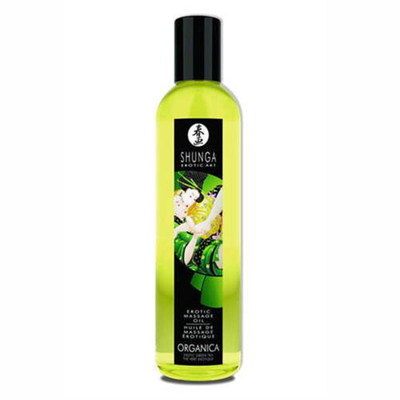 Массажное масло Shunga Organica Exotic Green Tea, зеленый чай (Цвет: прозрачный)