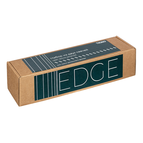 Набор из двух свечей Tkano из коллекции Edge, 24,5см | темно-зеленый