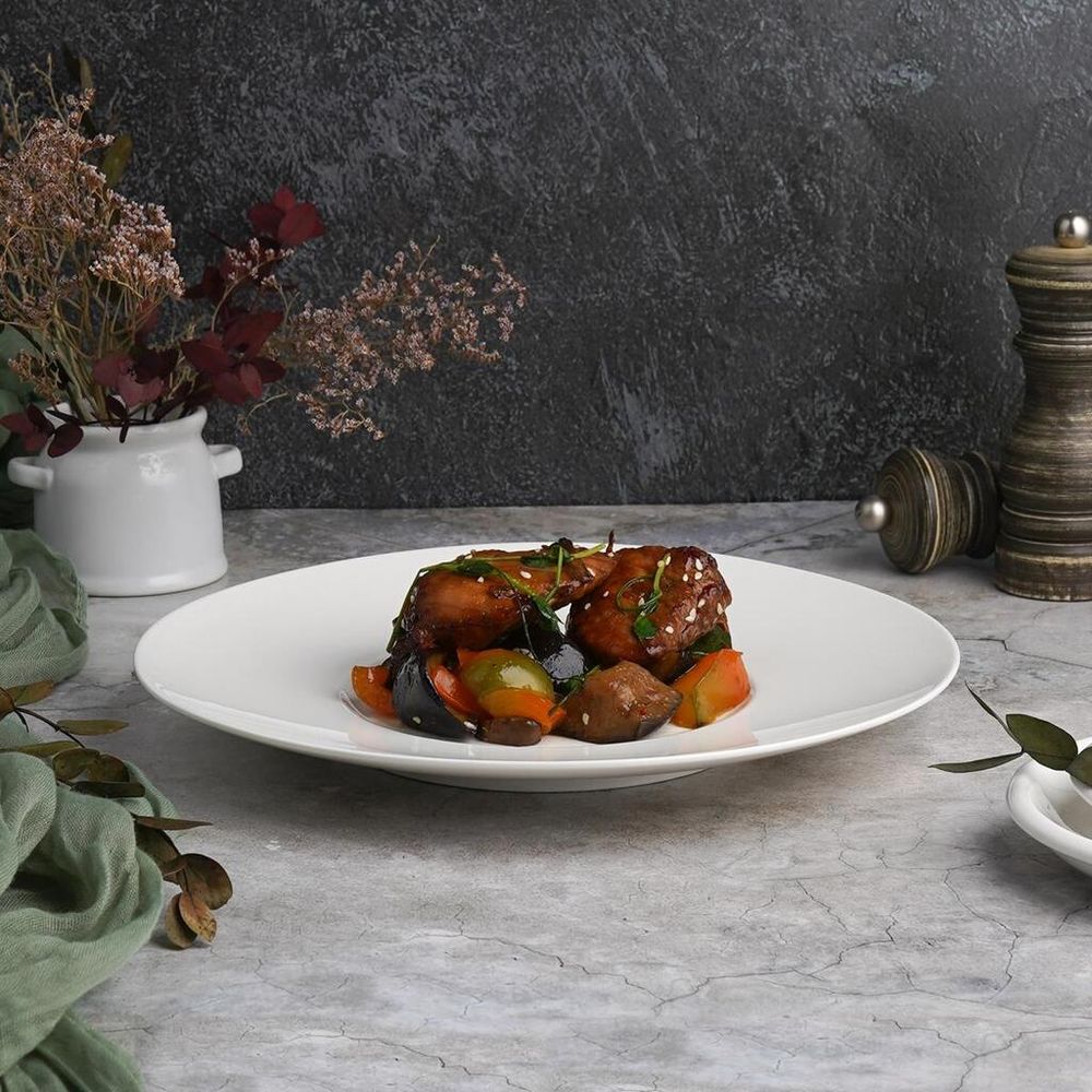 Тарелка d 25,5 см h3 см с широкими полями белая фарфор P.L. Proff Cuisine [6]