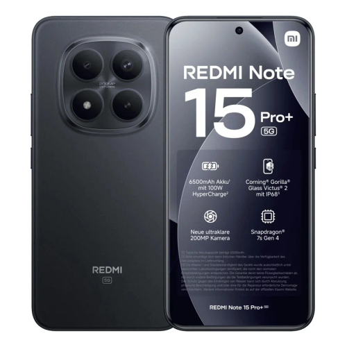 Смартфон Xiaomi Redmi Note 15 Pro+ 5G 12/512 ГБ Черный (Black)