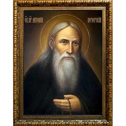 Антоний Печерский преподобный. Икона на холсте.