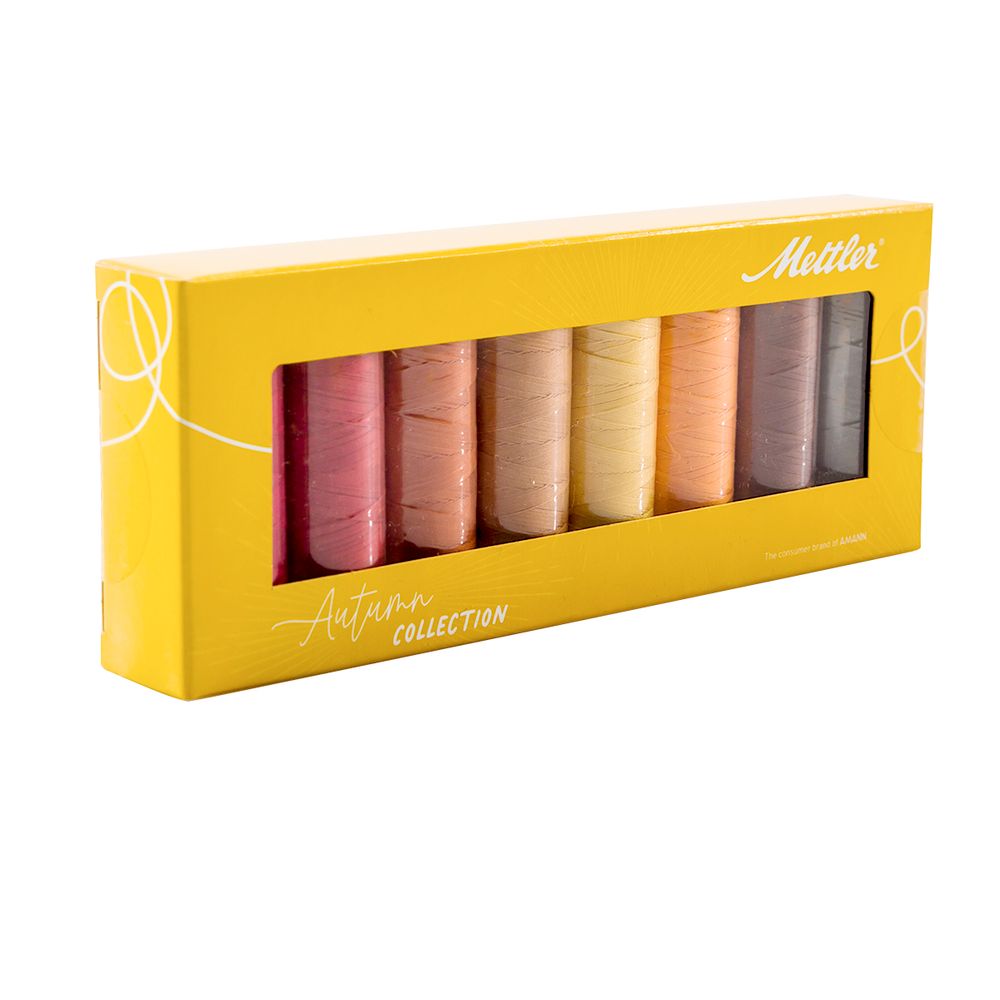 Нитки швейные (набор) Silk Finish Оттенки Осени в подарочной упаковке, 8 катушек, 1 упак