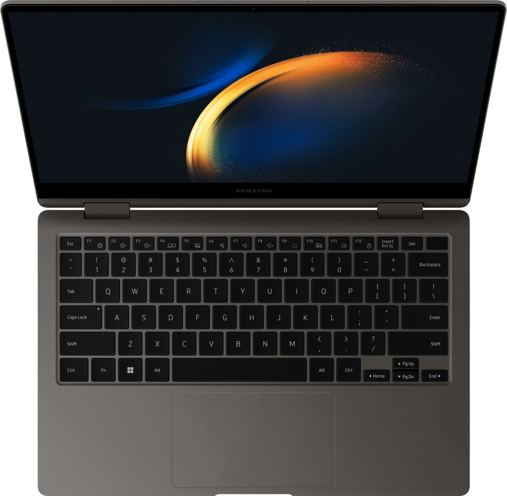 Ноутбук Samsung Galaxy book 3 360 NP730 Core i7 1355U 16Gb SSD512Gb Intel Iris Xe graphics 13.3" AMOLED Touch FHD (1920x1080) Windows 11 Home graphite WiFi BT Cam (NP730QFG-LA1IN)