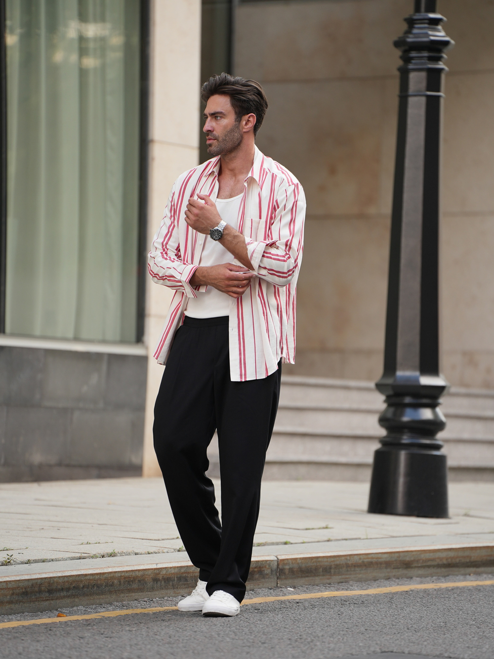 Рубашка в полоску | red-white