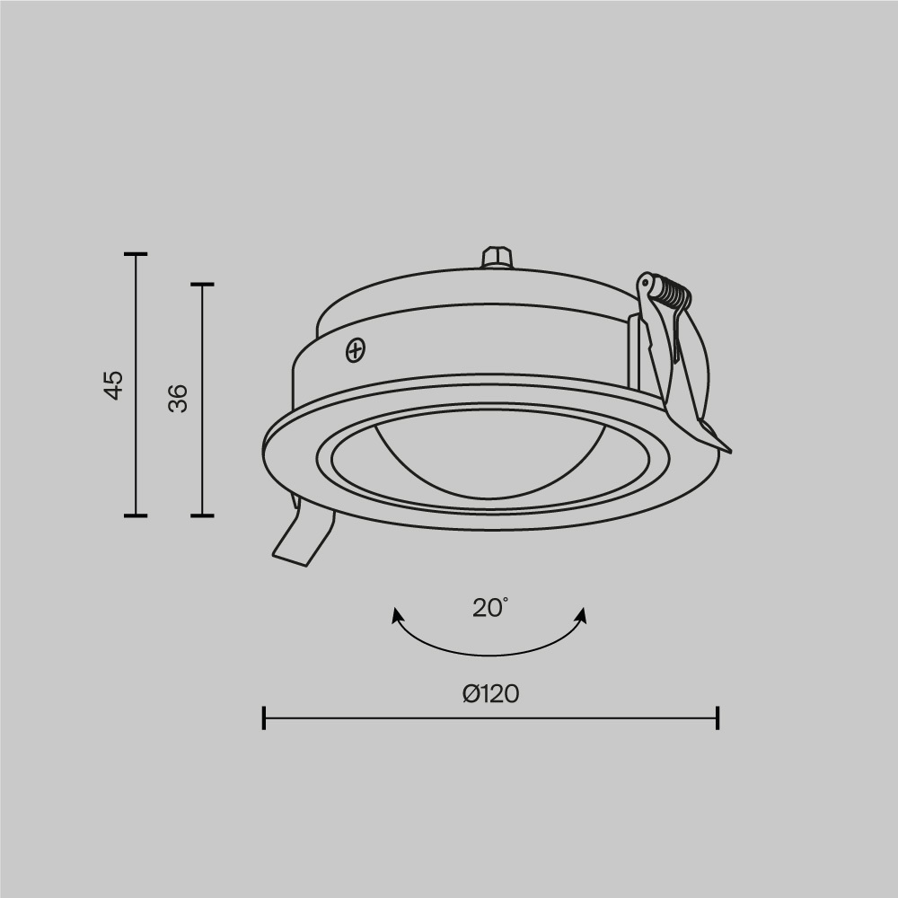 Встраиваемый светодиодный светильник Maytoni Lens DL105-12W4K-B
