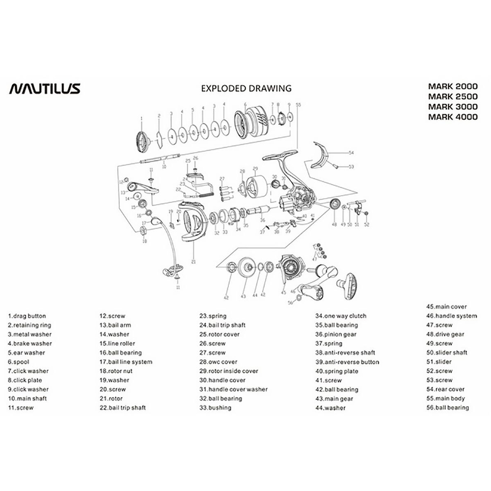 Катушка для спиннинга Nautilus Mark 2500
