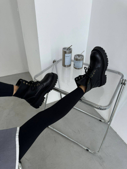 Ботинки женские натуральная кожа арт. D 355 цвет "чёрный"