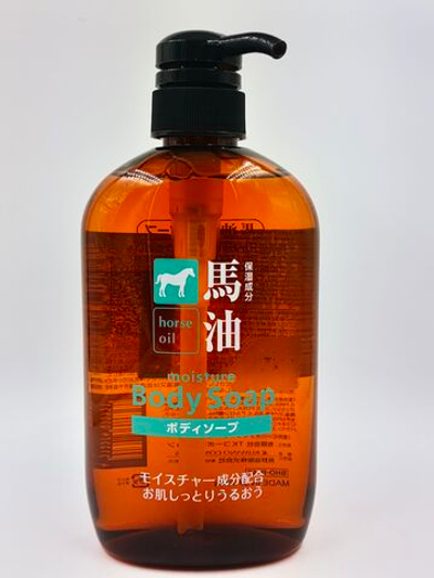 Гель для душа с лошадиным жиром Kumano Horse Oil No Silicon Free Body Soap CosmeStation 600 мл (Япония)