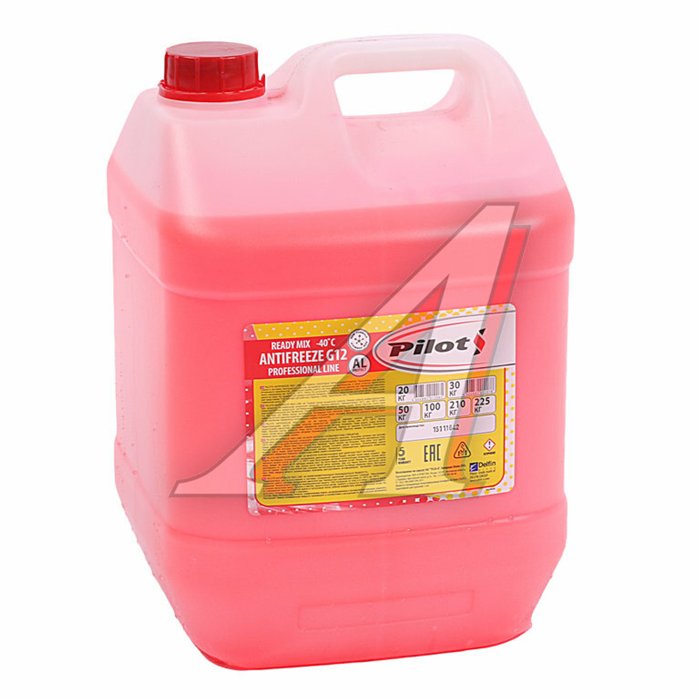 Антифриз PILOTS Red Line 40 G12 готовый -40C красный 210 кг 3209