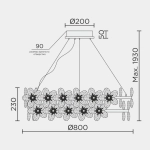 Подвесная люстра MODELUX ML.9520.800 GD