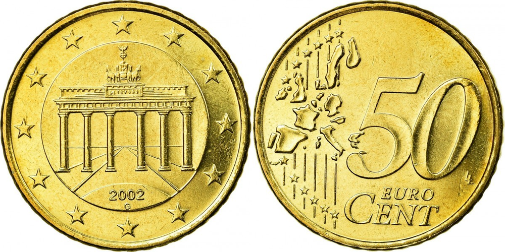 Германия 50 евроцентов, 2002-2006 XF