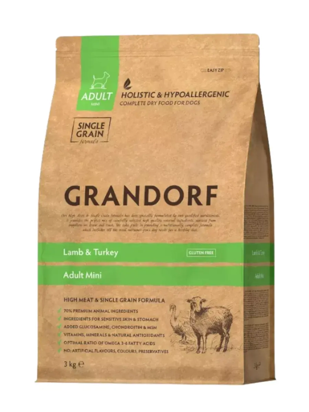 GRANDORF Lamb&Turkey Mini (Грандорф Мини) сухой корм собак мелких пород 3 кг