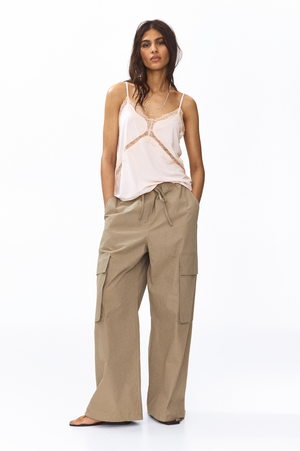 Топ Ponte di Roma с кружевом - H&M
