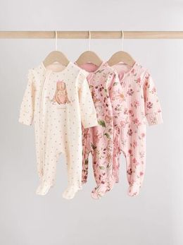 Комбинезон / Cлип для малышей Next AW2-294, 3 шт., Розовый, Молочный