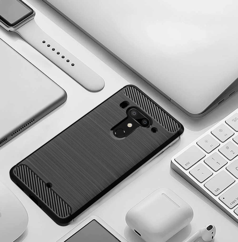 Чехол для HTC U12 Plus (Exodus 1) цвет Black (черный), серия Carbon от Caseport