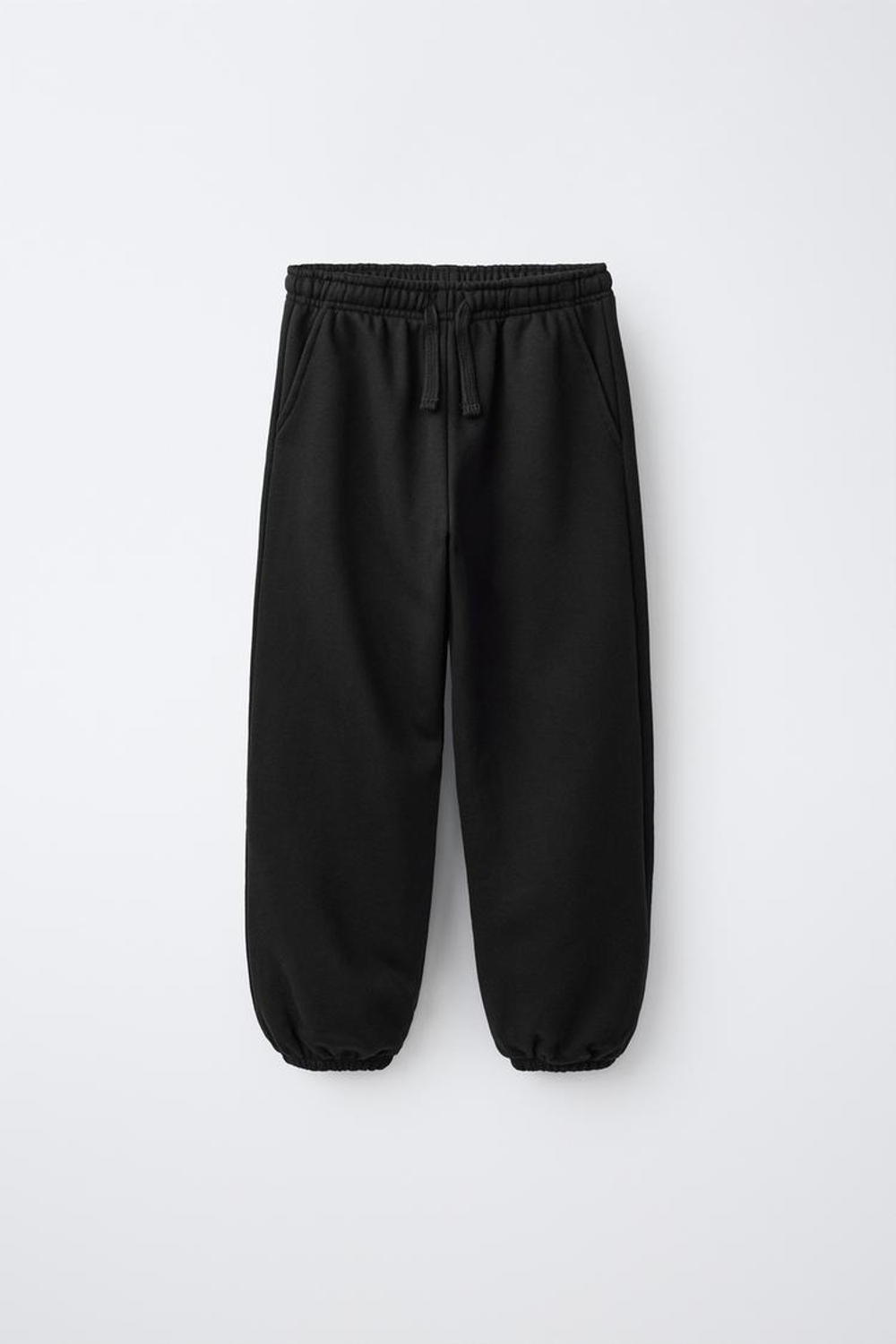 ZARA БРЮКИ-ДЖОГГЕРЫ ИЗ МЯГКОЙ ТКАНИ, ЧЕРНЫЙ