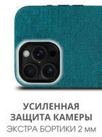 Мягкий тканевый чехол для IPHONE 16 PRO с бархатной подкладкой и усиленной защитой камеры