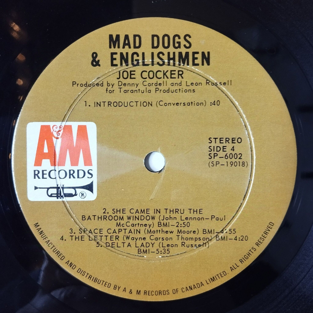 Винтажная виниловая пластинка LP Joe Cocker Mad Dogs and Englishmen (USA 1970)