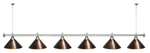 Лампа STARTBILLIARDS 6 пл. (плафоны золотые,штанга золотая,фурнитура золото)