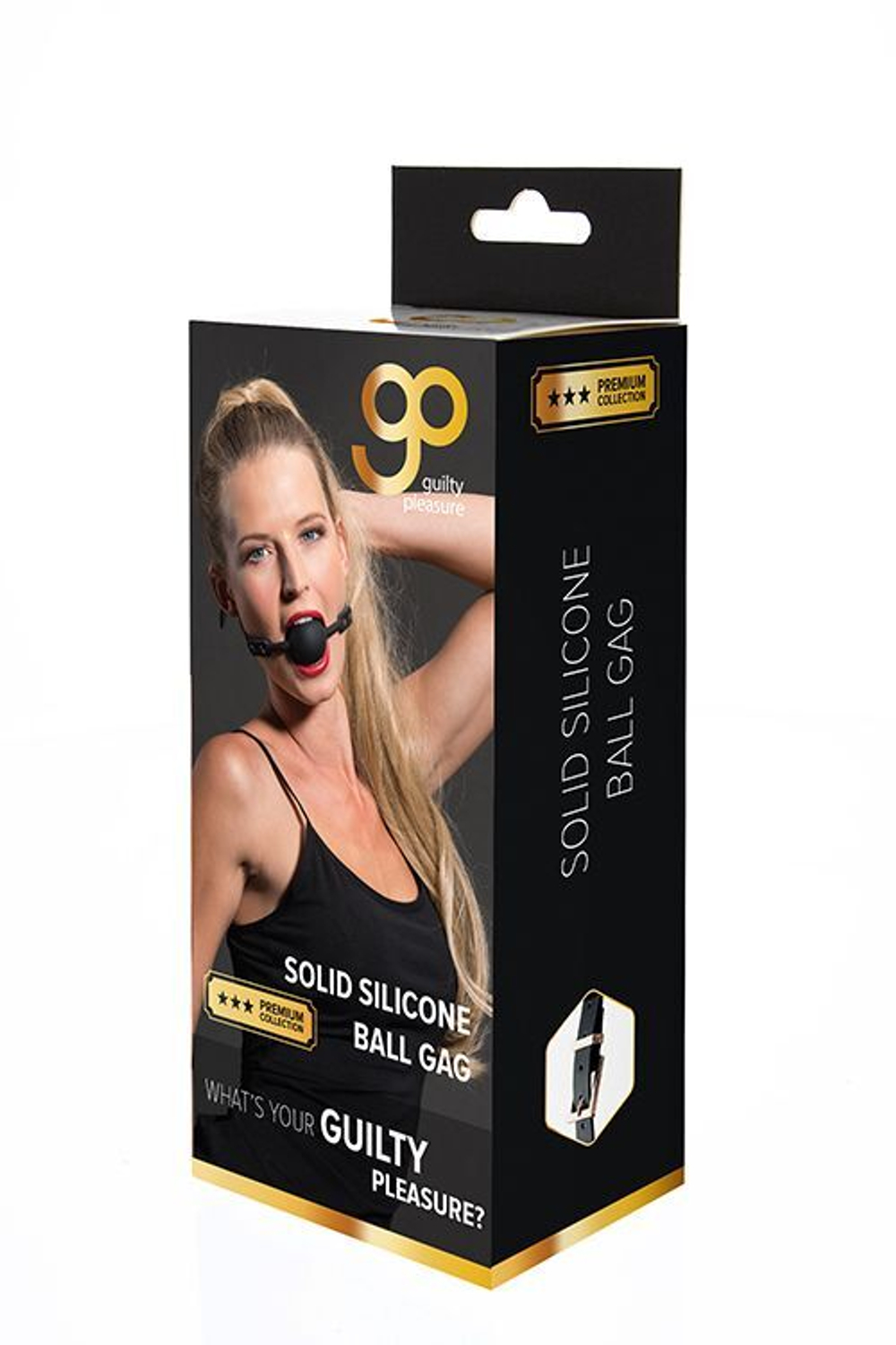 Черный кляп-шарик PREMIUM SOLID SILICONE BALL GAG (Цвет: черный)