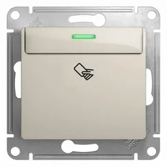 Выключатель карточный с подсветкой, без задержки отключения Systeme Electric Glossa Молочный GSL000969