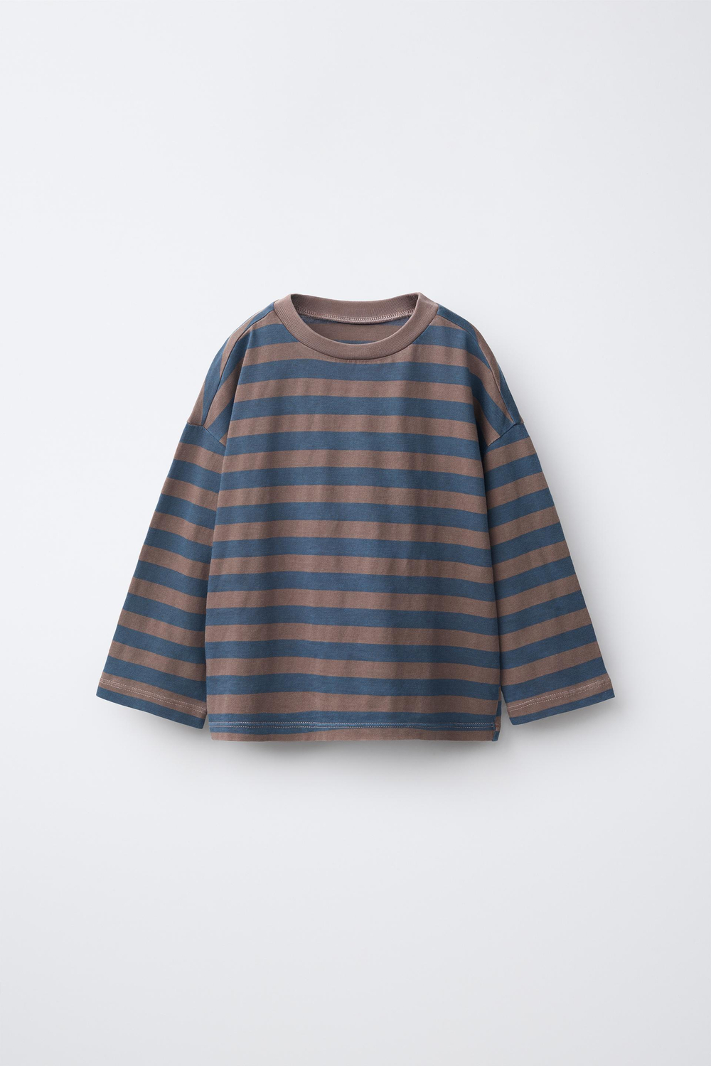 ZARA ФУТБОЛКА В ПОЛОСКУ, КОРИЧНЕВЫЙ